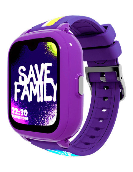SaveFamily Iconic Plus 2 4,52 cm (1.78") 40 mm Digital Pantalla táctil 4G Violeta Wifi GPS (satélite)