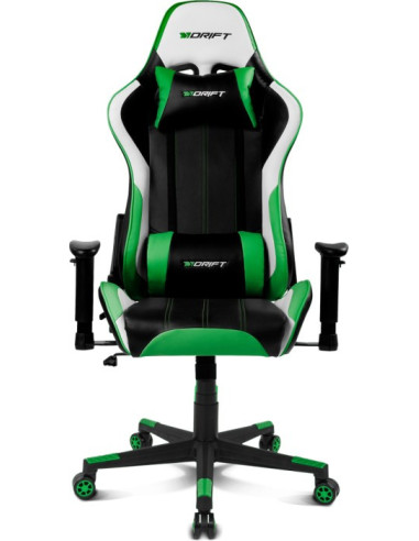 DRIFT DR175 Silla para videojuegos universal Asiento acolchado Negro, Verde, Blanco