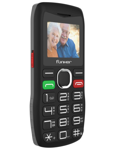Funker C120 Classic – Teléfono fácil de usar con botón SOS - Negro