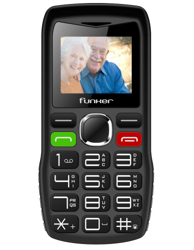 Funker C120 Classic – Teléfono fácil de usar con botón SOS - Negro