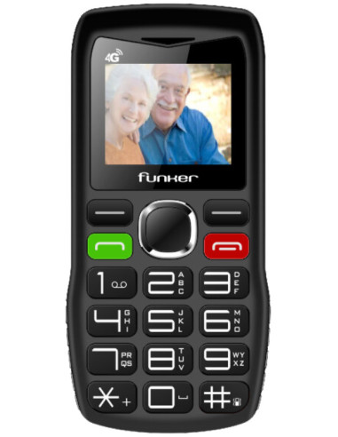 Funker C140 Classic 4G – Teléfono fácil de usar con botón SOS - Negro