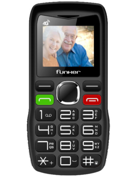 Funker C140 Classic 4G – Teléfono fácil de usar con botón SOS - Negro