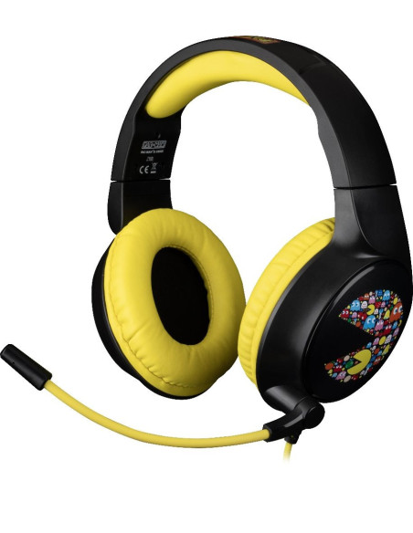 Konix PacMan Auriculares Alámbrico Diadema Juego USB tipo A Negro, Amarillo