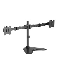 AISENS Soporte de Mesa Con Peana Eco Giratorio e Inclinable para Monitor TV 20kg (3 Pivotes, 2 Brazos) de 17"-35", Negro