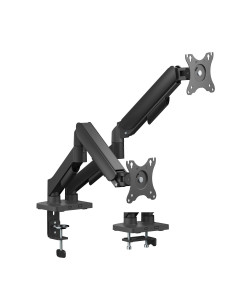 AISENS Soporte de Mesa Eco Contrapeso Giratorio e Inclinable para Monitor TV 9KG (3 Pivotes, 2 Brazos) de 17"-32", Negro