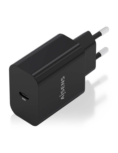 AISENS Cargador GaN 20W, 1xUSB-C PD3.0, Negro