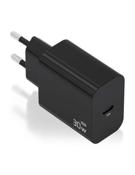 AISENS Cargador GaN 30W, 1xUSB-C PD3.0, Negro