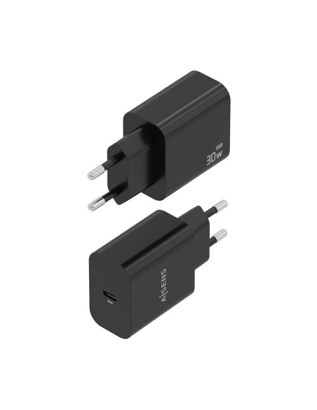 AISENS Cargador GaN 30W, 1xUSB-C PD3.0, Negro