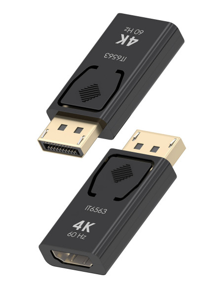 AISENS Conversor DisplayPort a HDMI 4K@60HZ, DP M-HDMI H, Negro