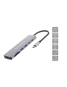 Conceptronic DONN28G base para portátil y replicador de puertos Alámbrico USB 3.2 Gen 1 (3.1 Gen 1) Type-C Gris 2