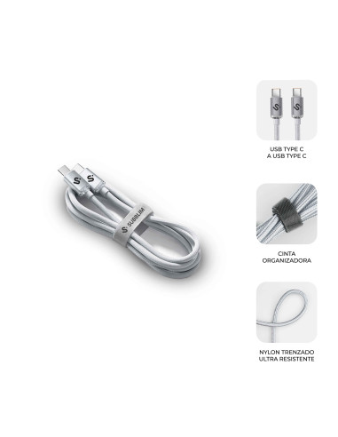 SUBBLIM CABLE OPTIMUS 60W C-C 1m WHITE