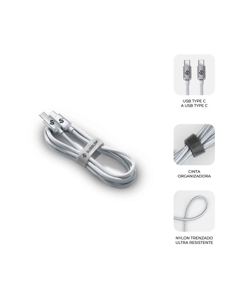 SUBBLIM CABLE OPTIMUS 60W C-C 1m WHITE
