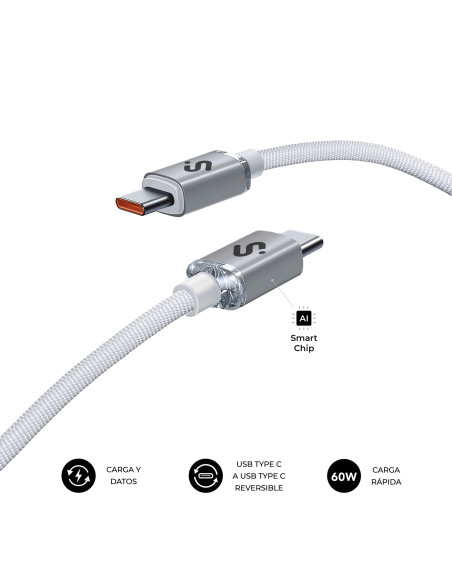 SUBBLIM CABLE OPTIMUS 60W C-C 2m WHITE