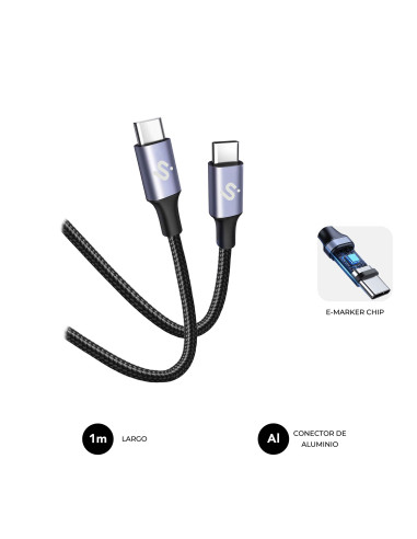 SUBBLIM CABLE PLUS 100W C-C 1m BLACK