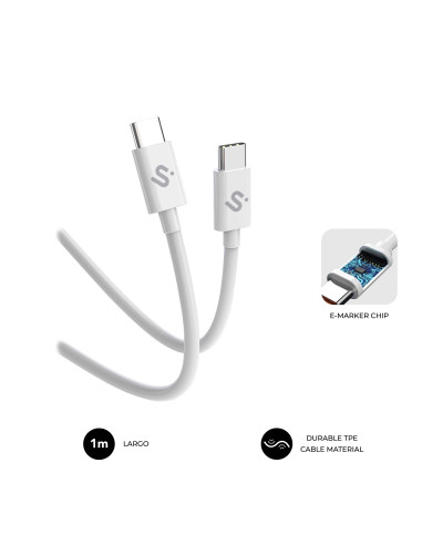 SUBBLIM CABLE PLUS 100W C-C 1m WHITE