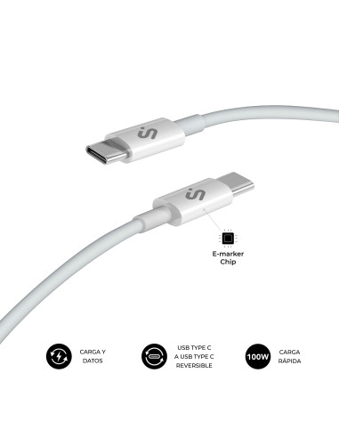 SUBBLIM CABLE PLUS 100W C-C 1m WHITE