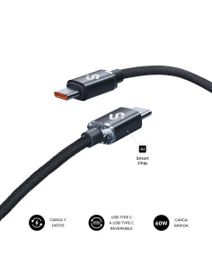 SUBBLIM CABLE OPTIMUS 60W C-C 1m BLACK 2