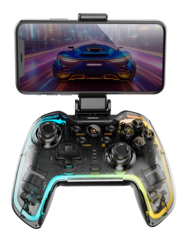 Mars Gaming MGP-BT2 Negro, Transparente Bluetooth USB Gamepad Analógico Digital Android, Nintendo Switch, Nintendo Switch 2,