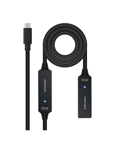Nanocable 10.01.1312 cable USB USB 3.2 Gen 1 (3.1 Gen 1) 10 m USB C Negro