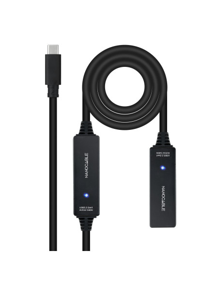 Nanocable 10.01.1312 cable USB USB 3.2 Gen 1 (3.1 Gen 1) 10 m USB C Negro