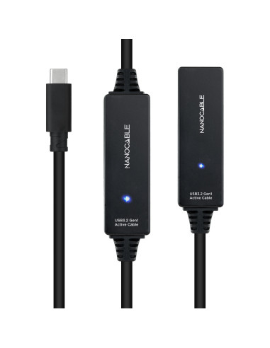 Nanocable 10.01.1312 cable USB USB 3.2 Gen 1 (3.1 Gen 1) 10 m USB C Negro