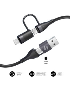 SUBBLIM CABLE TOP 4IN1 60W C-C-L-A 1m