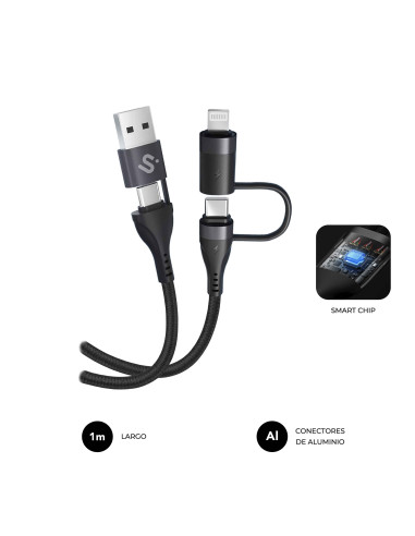 SUBBLIM CABLE TOP 4IN1 60W C-C-L-A 1m