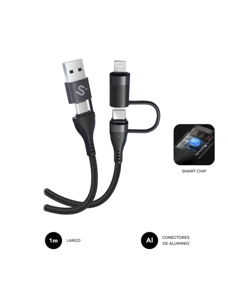 SUBBLIM CABLE TOP 4IN1 60W C-C-L-A 1m