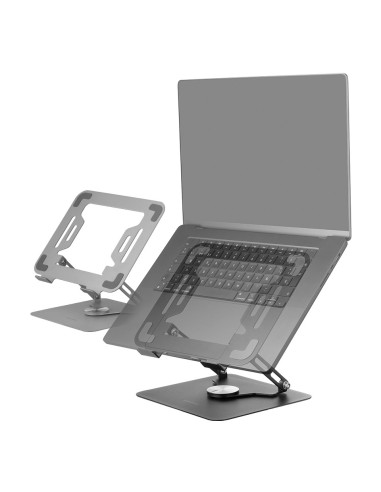 Mars Gaming MA-RSN, Soporte para Portátiles y Tablets hasta 17", Ajuste en Altura + Inclinación + Rotación 360º, Stand