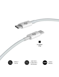 SUBBLIM CABLE PLUS 100W C-C 2m WHITE 2