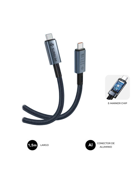 SUBBLIM CABLE HIGH 240w C-C USB4.0 8K 1,5m