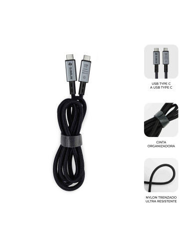 SUBBLIM CABLE HIGH 240w C-C USB4.0 8K 1,5m