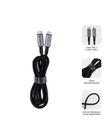 SUBBLIM CABLE HIGH 240w C-C USB4.0 8K 1,5m