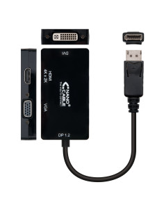 Nanocable Conversor Displayport a VGA   HDMI, 3 en 1, DP 1.2 M-VGA H-HDMI H 4K, Negro, 15 cm 2