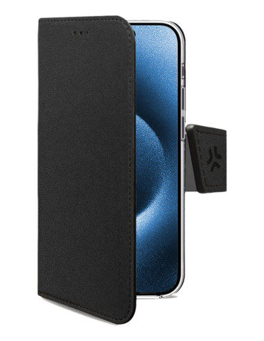 Celly WALLY1079 funda para teléfono móvil 16 cm (6.3") Funda cartera Negro