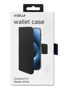 Celly WALLY1079 funda para teléfono móvil 16 cm (6.3") Funda cartera Negro 2