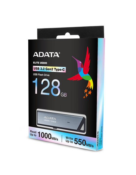 ADATA UE800 unidad flash USB 128 GB USB Tipo C 3.2 Gen 2 (3.1 Gen 2) Plata