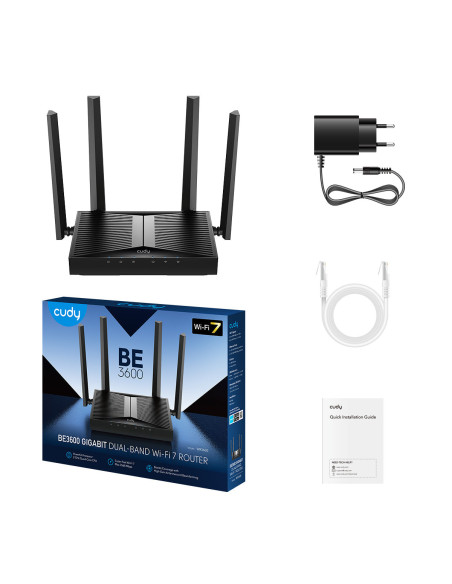 Cudy WR3600 router inalámbrico Gigabit Ethernet Doble banda (2,4 GHz   5 GHz) Negro
