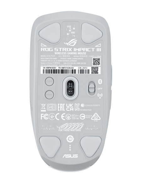 ASUS ROG Strix Impact III Wireless ratón Juego Ambidextro RF Wireless + Bluetooth Óptico 36000 DPI
