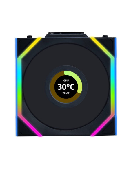 Lian Li UNI FAN SL Wireless LCD 120 Reverse Blade Carcasa del ordenador Ventilador 12 cm Negro 1 pieza(s)