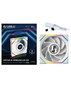 Lian Li UNI FAN SL Wireless LCD 120 Reverse Blade Carcasa del ordenador Ventilador 12 cm Blanco 1 pieza(s)
