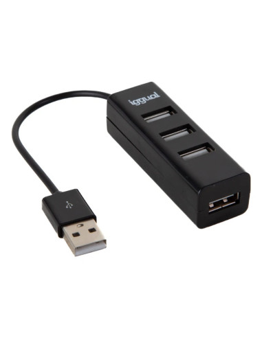 iggual HUB-A-4p USB 2.0 480 Mbit s Negro