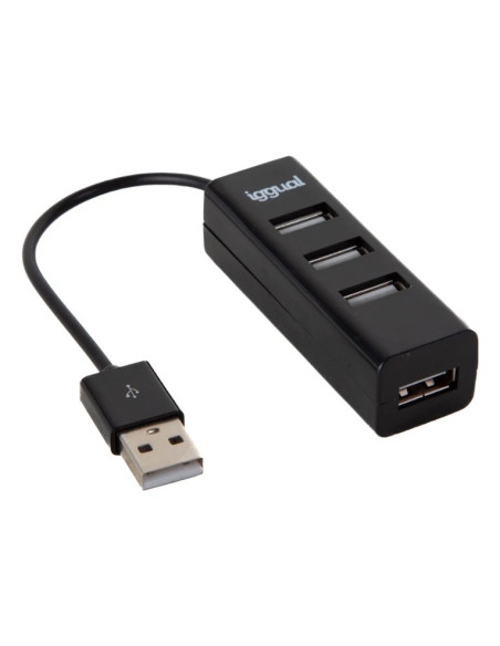 iggual HUB-A-4p USB 2.0 480 Mbit s Negro