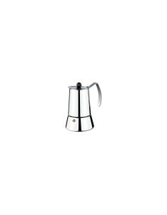 CAFETERA MONIX ETERNA 4 TAZAS MANGO ASAS ACERO INOXIDABLE EXTERIOR BRILLANTE APTO PARA TODO TIPO DE COCINAS M630004