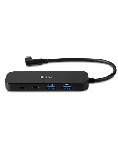Lindy 43334 hub de interfaz USB 3.2 Gen 2 (3.1 Gen 2) Type-C 10000 Mbit s Negro