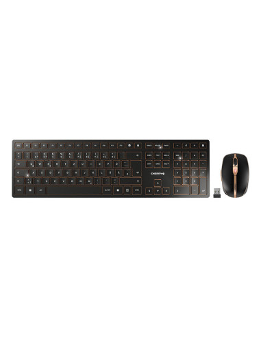 CHERRY DW 9100 SLIM teclado Ratón incluido Universal RF Wireless + Bluetooth QWERTZ Alemán Negro