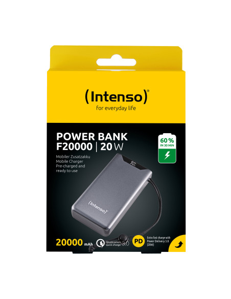 Intenso 7332054 batería externa Polímero de litio 20000 mAh Gris