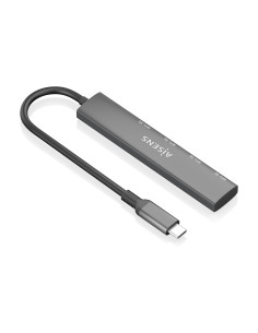 AISENS Hub USB 3.1 USB-C, USB-C M-4x Tipo A H, Gris, 15cm 2