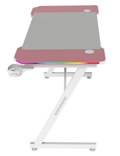 Mars Gaming MGD-X120RGB, Mesa Gaming Ergonómica, Iluminación ARGB con Mando, Fibra de Carbono, Alfombrilla XXL, Soporte