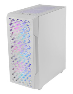 Mars Gaming MC-GEO, Caja Gaming ATX, 4x Ventiladores FRGB Rainbow 12cm, Panel Frontal Mesh Geométrico, Ventana Lateral Cristal 2